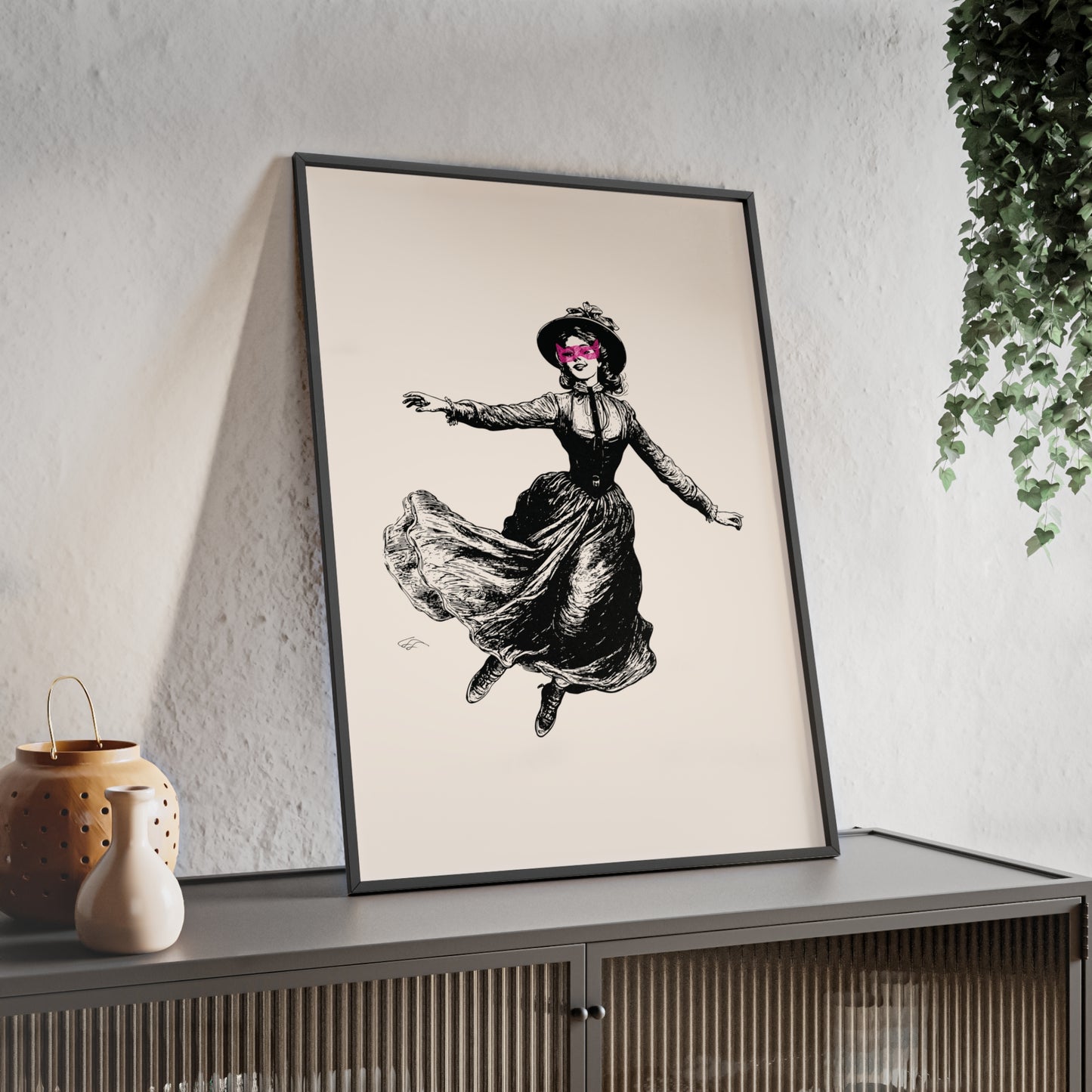 Masked Vigilante Vintage Woman 1 | Framed Wall Art
