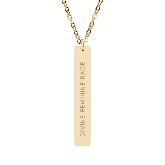 Divine Feminine Rage | 18K Gold-Plated Vertical Bar Necklace