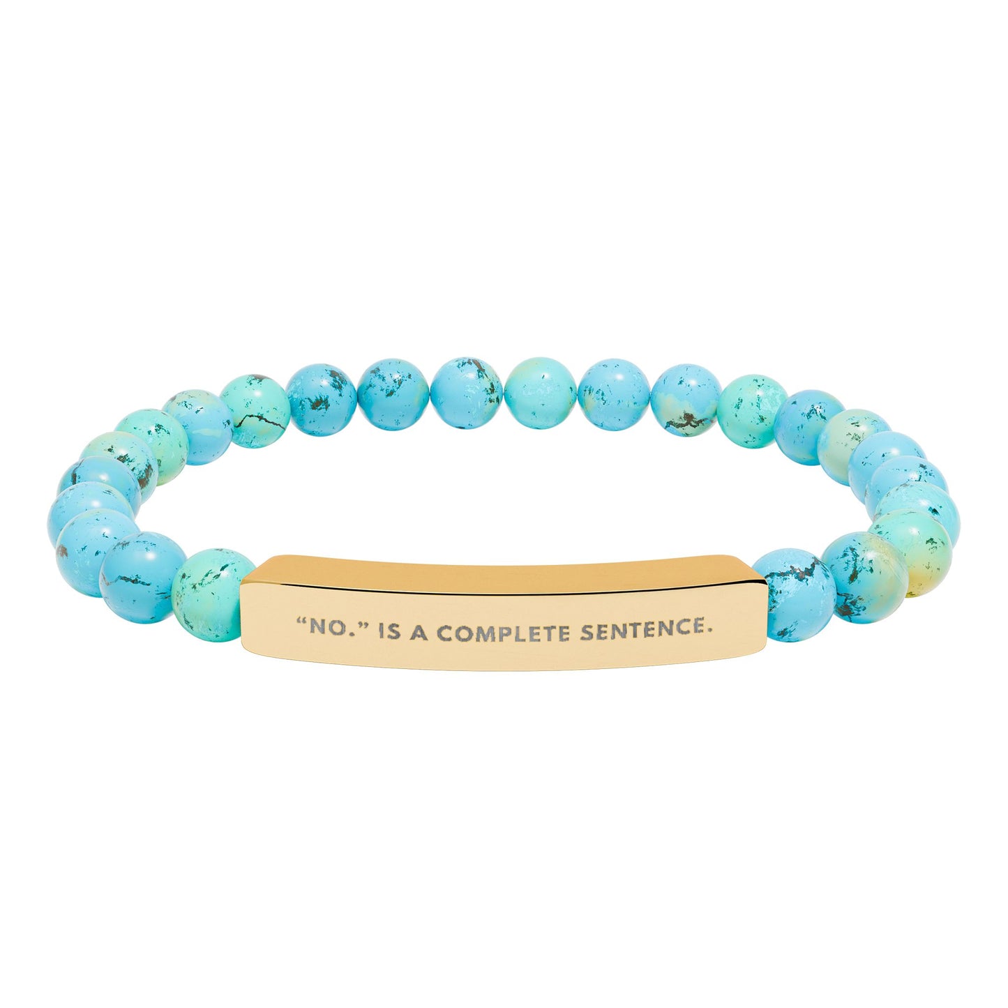 No Is A Complete Sentence | 18K Gold‑Plated Chakra Stone Bracelet