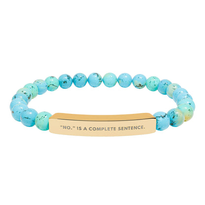 No Is A Complete Sentence | 18K Gold‑Plated Chakra Stone Bracelet
