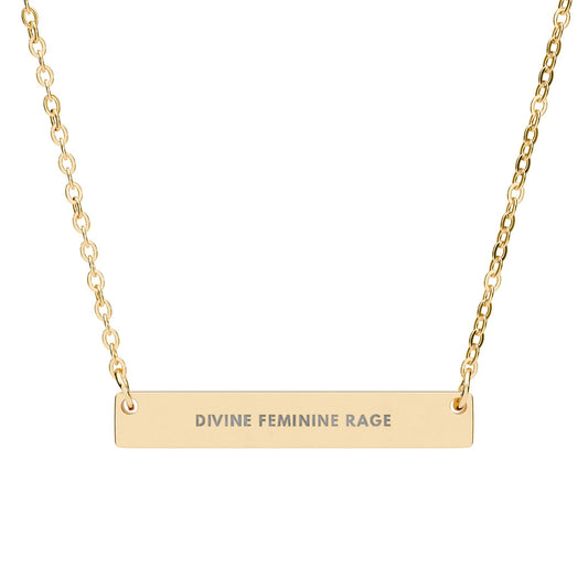 Divine Feminine Rage | 18K Gold-Plated Horizontal Bar Necklace