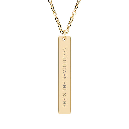 She's The Revolution | 18K Gold-Plated Vertical Bar Necklace