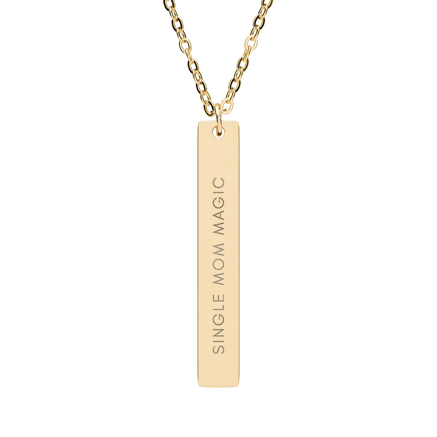 Single Mom Magic | 18K Gold-Plated Vertical Bar Necklace