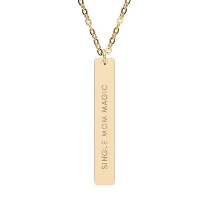 Single Mom Magic | 18K Gold-Plated Vertical Bar Necklace