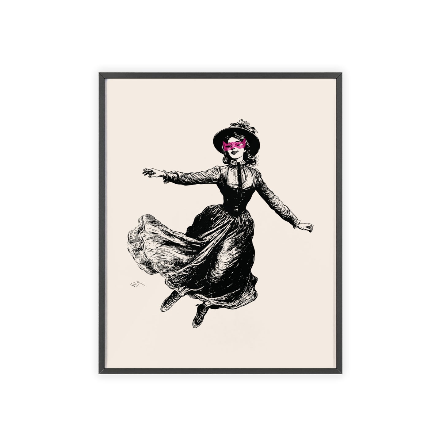 Masked Vigilante Vintage Woman 1 | Framed Wall Art