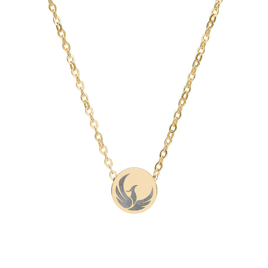 Rising Phoenix | 18K Gold-Plated Mini Circle Pendant Necklace