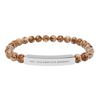 No Is A Complete Sentence | 18K Gold‑Plated Chakra Stone Bracelet