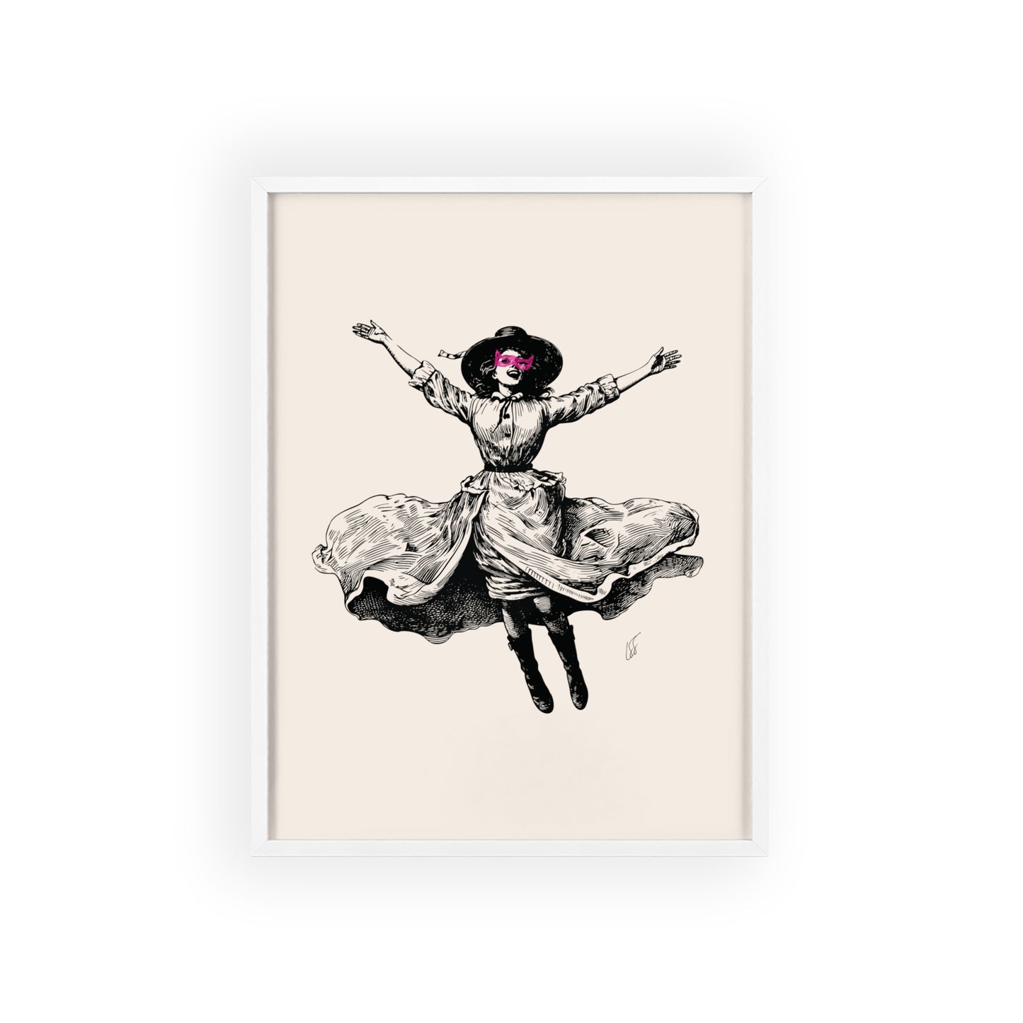 Masked Vigilante Vintage Woman 2 | Framed Wall Art