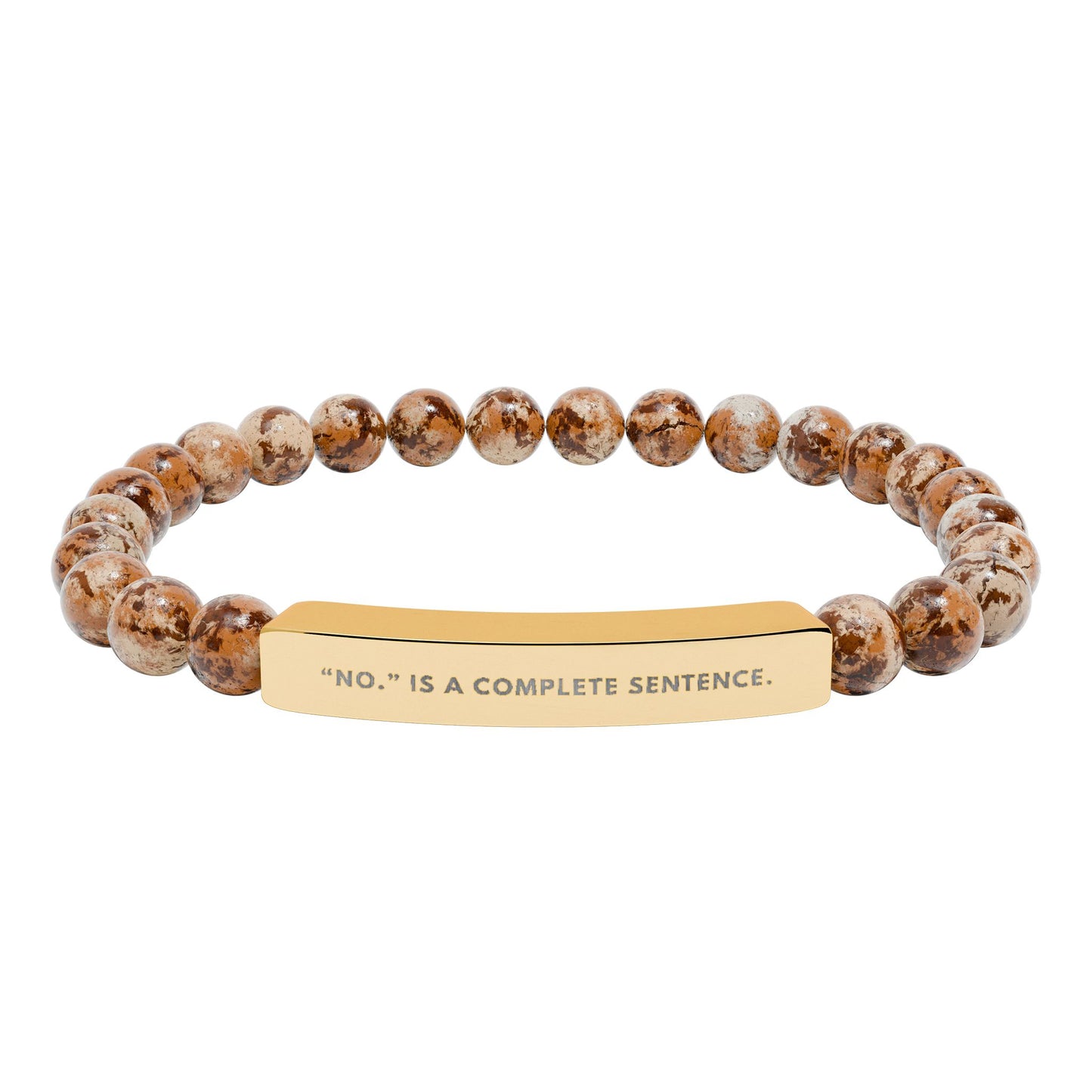 No Is A Complete Sentence | 18K Gold‑Plated Chakra Stone Bracelet