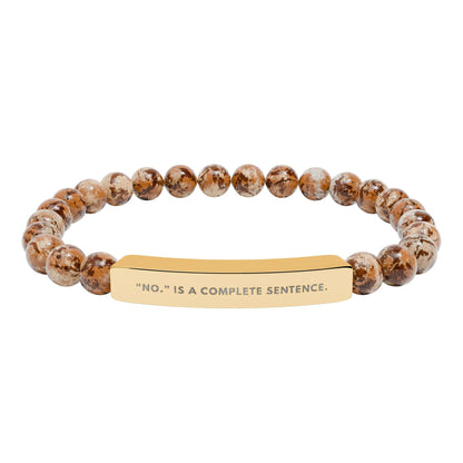 No Is A Complete Sentence | 18K Gold‑Plated Chakra Stone Bracelet