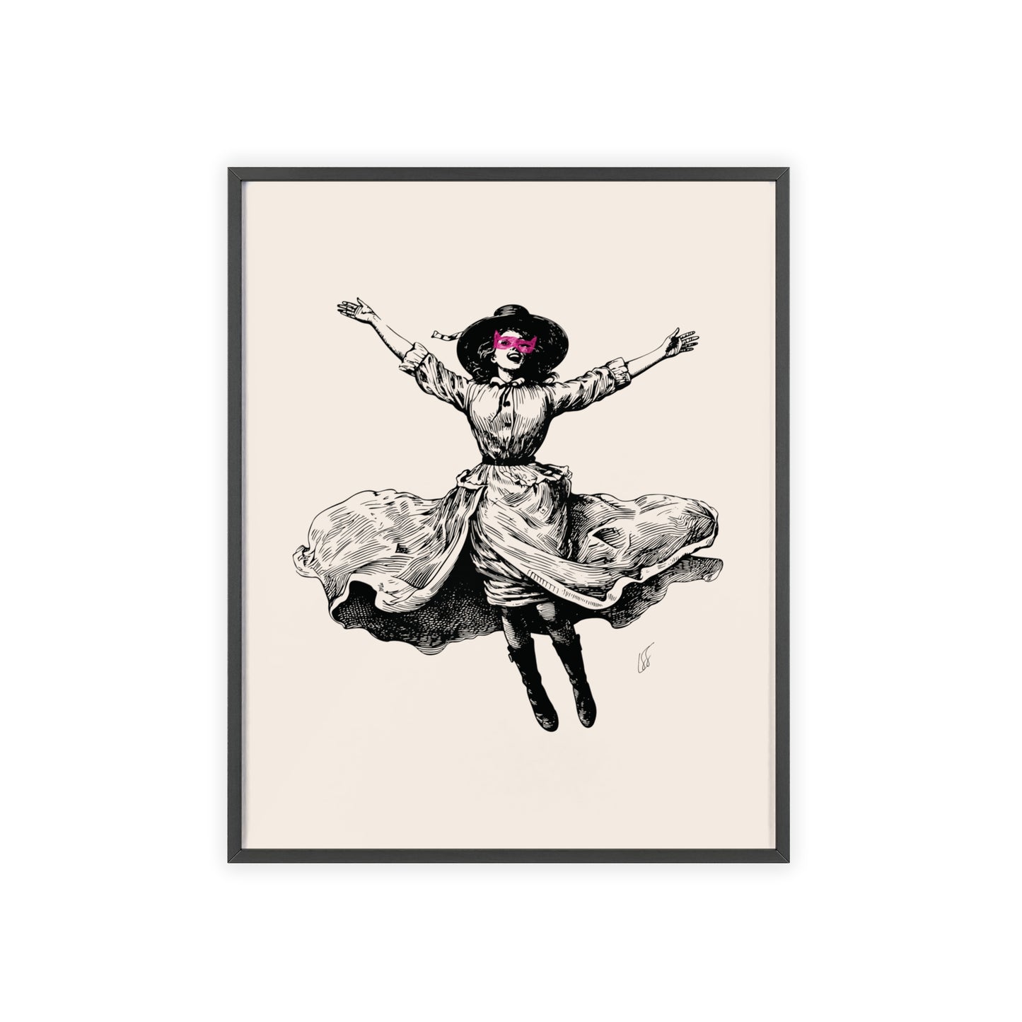 Masked Vigilante Vintage Woman 2 | Framed Wall Art