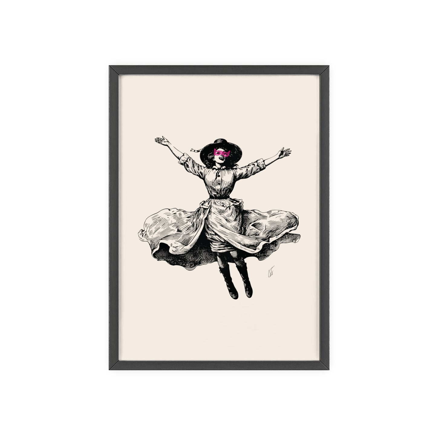 Masked Vigilante Vintage Woman 2 | Framed Wall Art