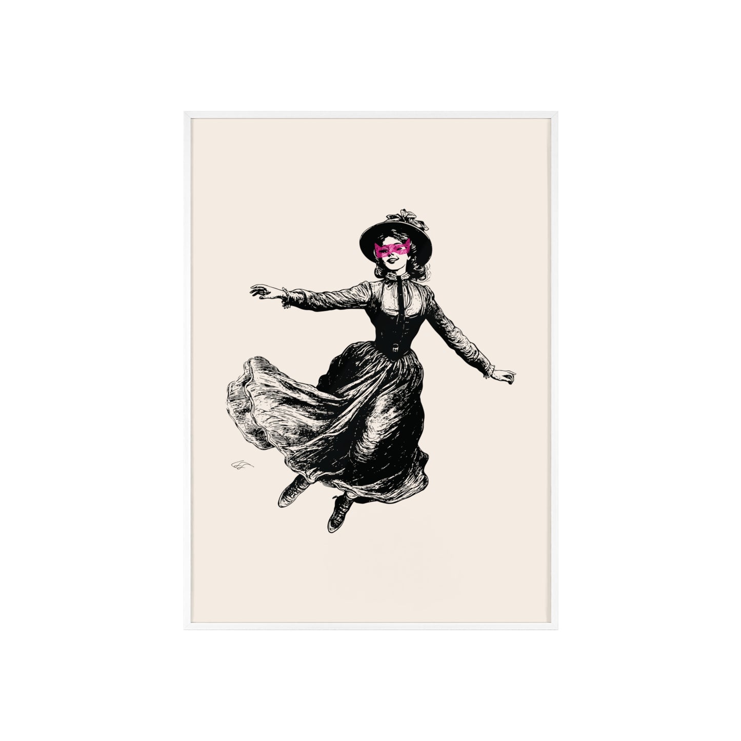 Masked Vigilante Vintage Woman 1 | Framed Wall Art