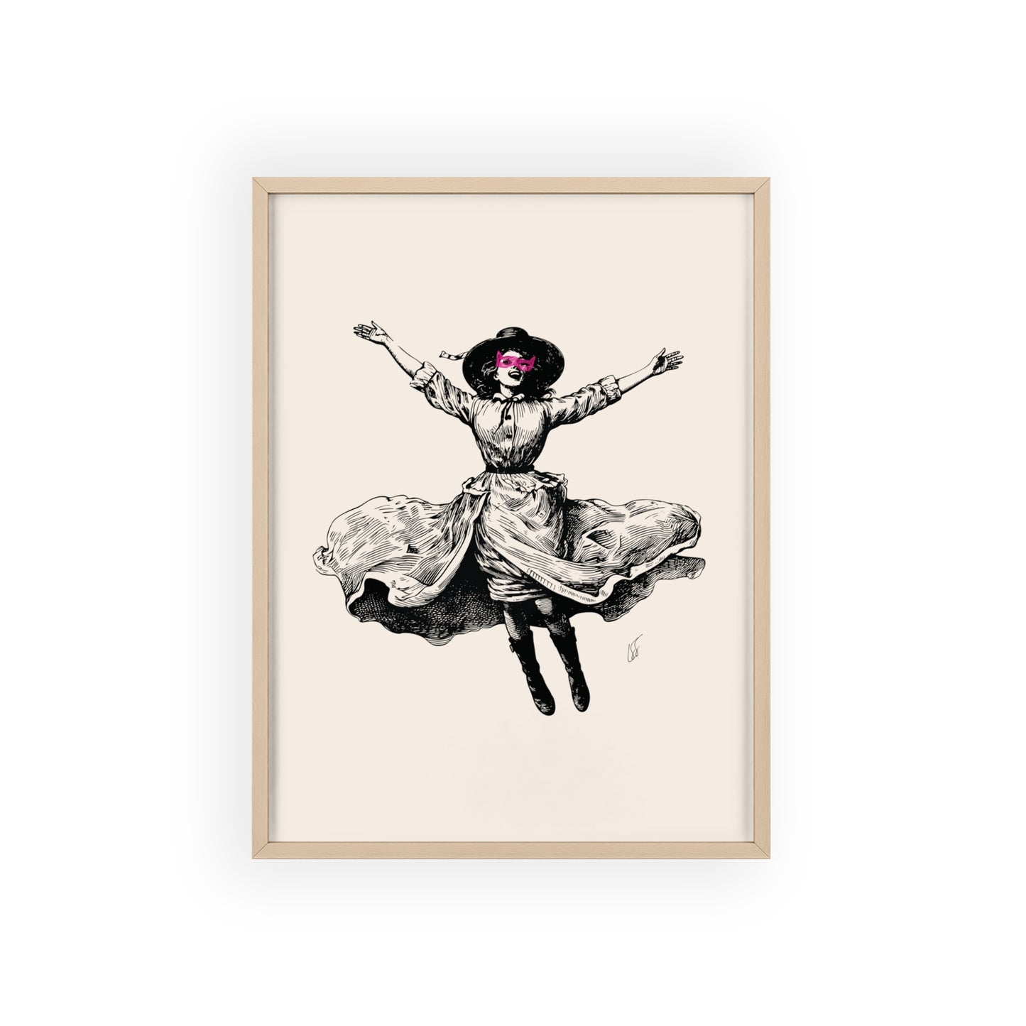 Masked Vigilante Vintage Woman 2 | Framed Wall Art