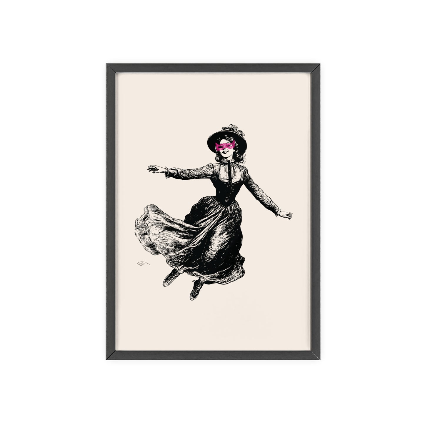 Masked Vigilante Vintage Woman 1 | Framed Wall Art