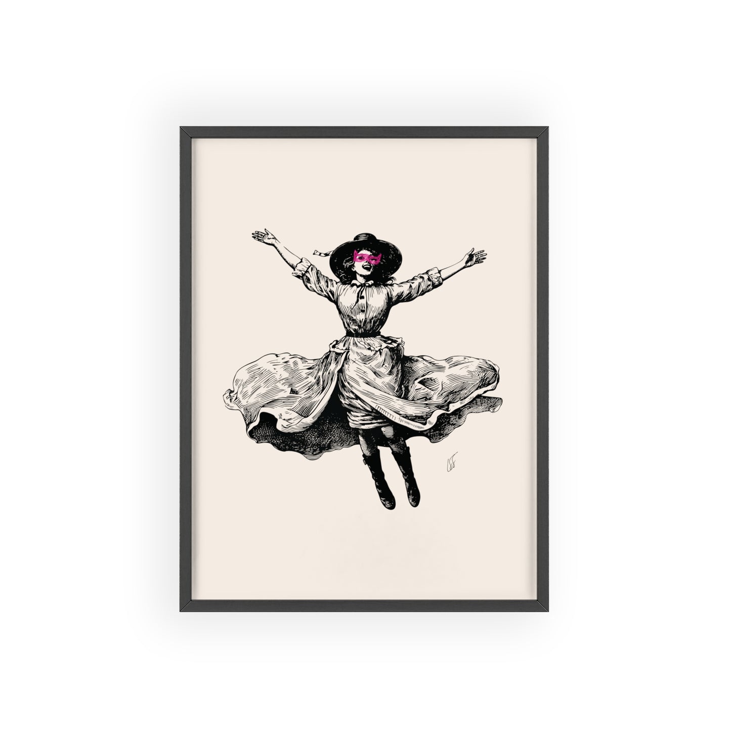 Masked Vigilante Vintage Woman 2 | Framed Wall Art