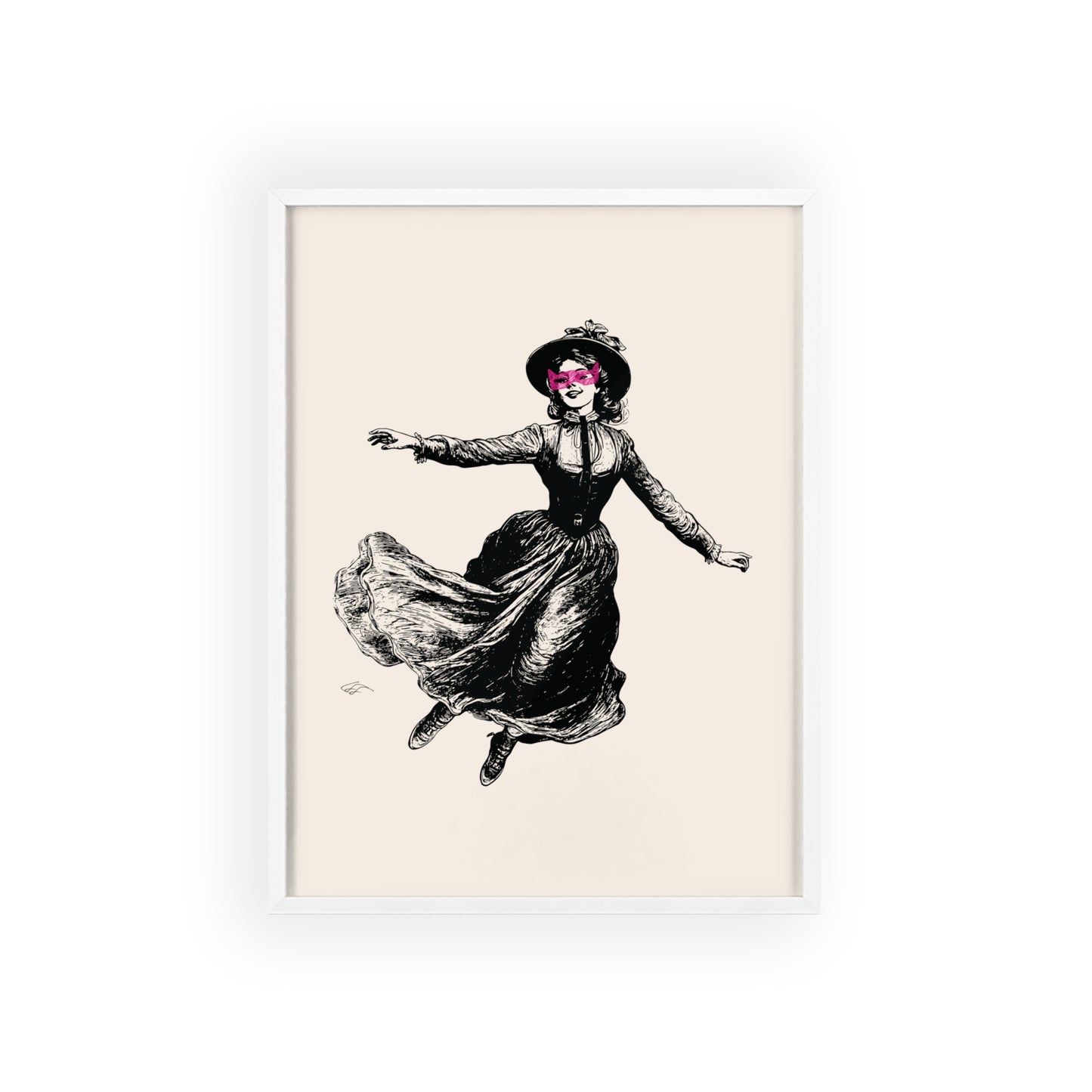 Masked Vigilante Vintage Woman 1 | Framed Wall Art