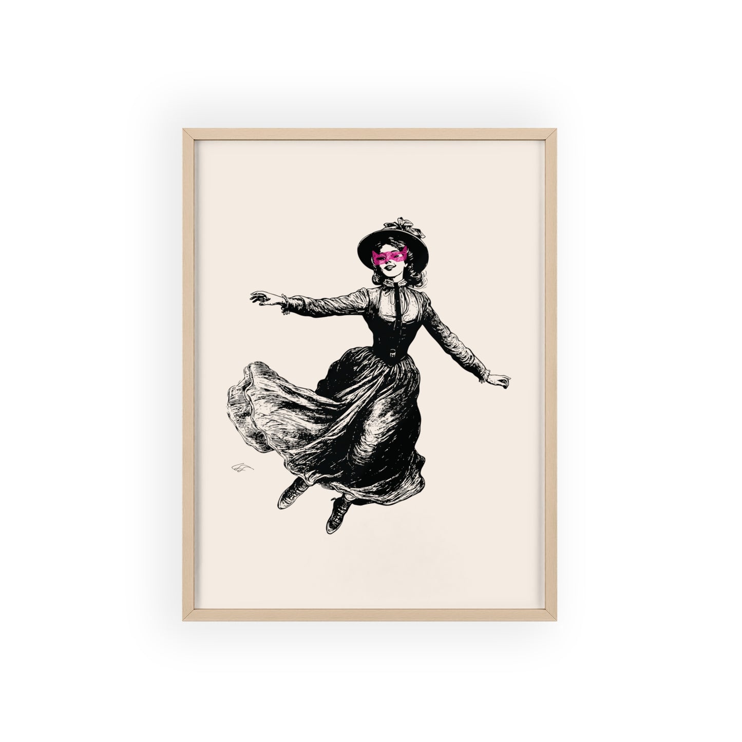 Masked Vigilante Vintage Woman 1 | Framed Wall Art