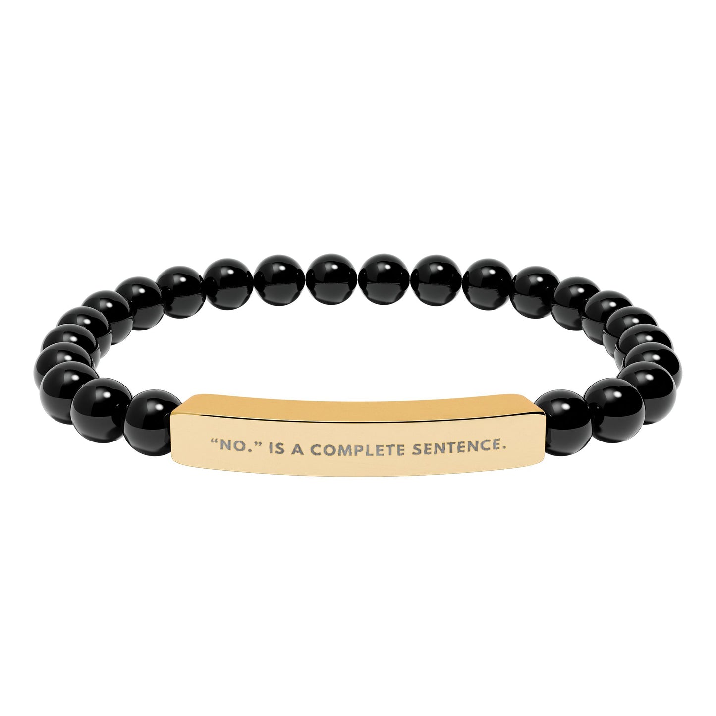 No Is A Complete Sentence | 18K Gold‑Plated Chakra Stone Bracelet
