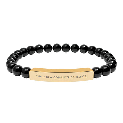 No Is A Complete Sentence | 18K Gold‑Plated Chakra Stone Bracelet