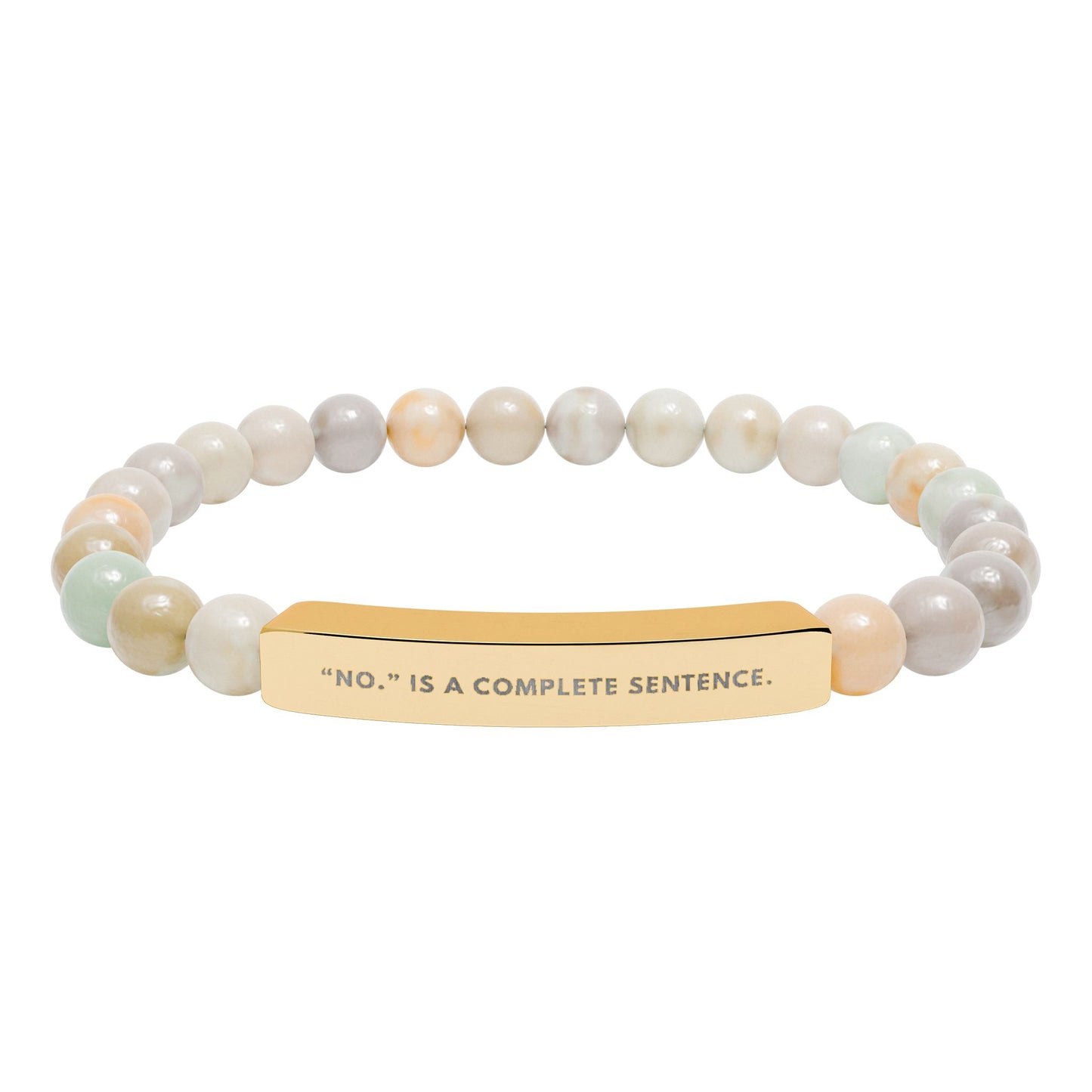 No Is A Complete Sentence | 18K Gold‑Plated Chakra Stone Bracelet