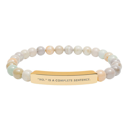 No Is A Complete Sentence | 18K Gold‑Plated Chakra Stone Bracelet