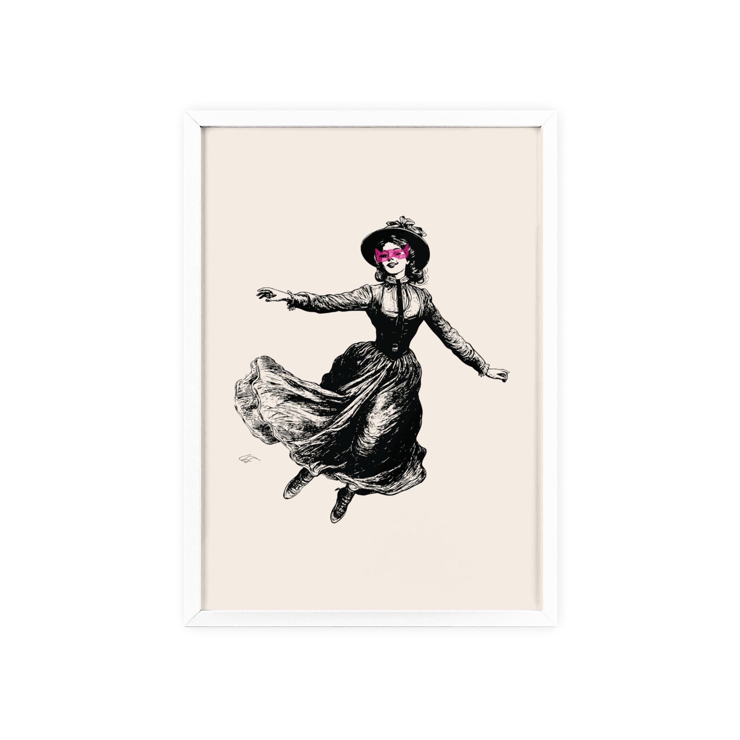Masked Vigilante Vintage Woman 1 | Framed Wall Art