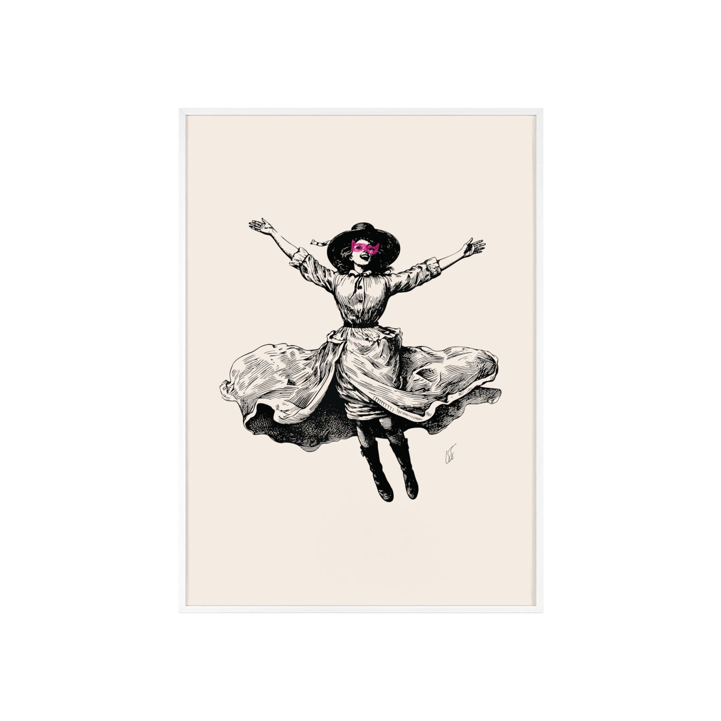 Masked Vigilante Vintage Woman 2 | Framed Wall Art