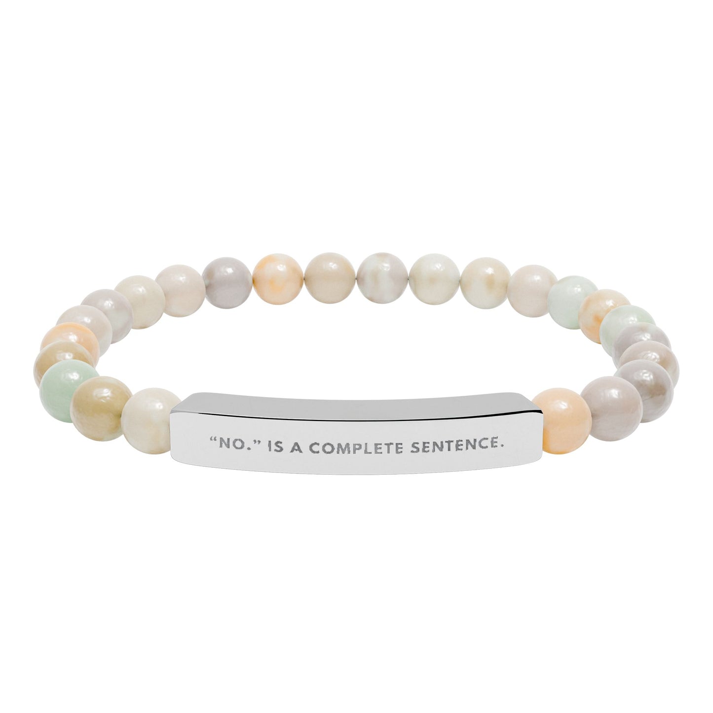 No Is A Complete Sentence | 18K Gold‑Plated Chakra Stone Bracelet