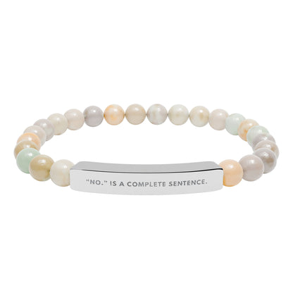 No Is A Complete Sentence | 18K Gold‑Plated Chakra Stone Bracelet