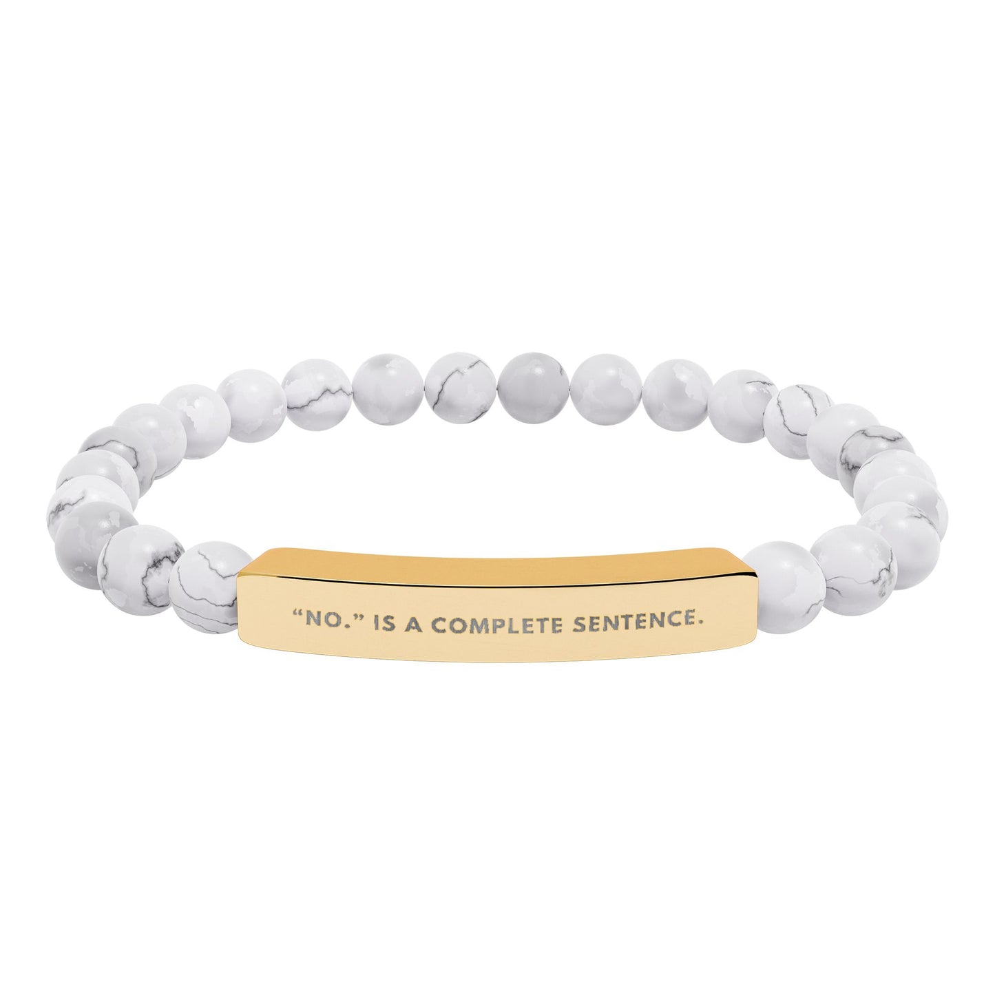 No Is A Complete Sentence | 18K Gold‑Plated Chakra Stone Bracelet