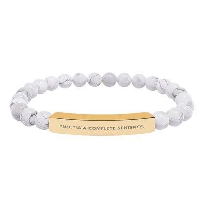 No Is A Complete Sentence | 18K Gold‑Plated Chakra Stone Bracelet