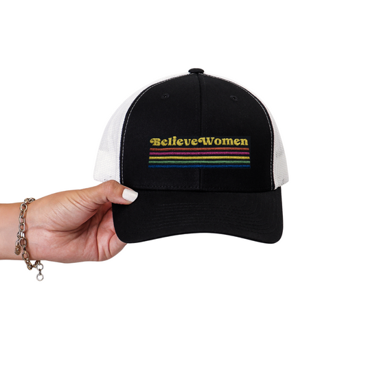 Believe Women Embroidered Trucker Hat