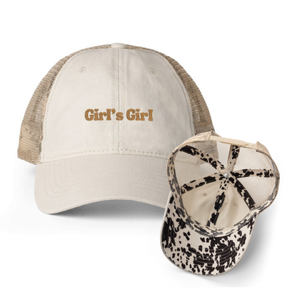 Girls' Girl | Washed Pattern Mesh-Back Trucker Hat