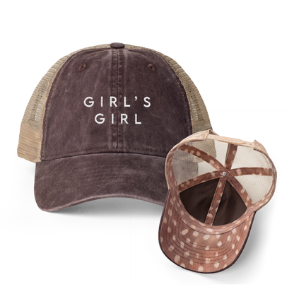 Girls' Girl | Washed Pattern Mesh-Back Trucker Hat