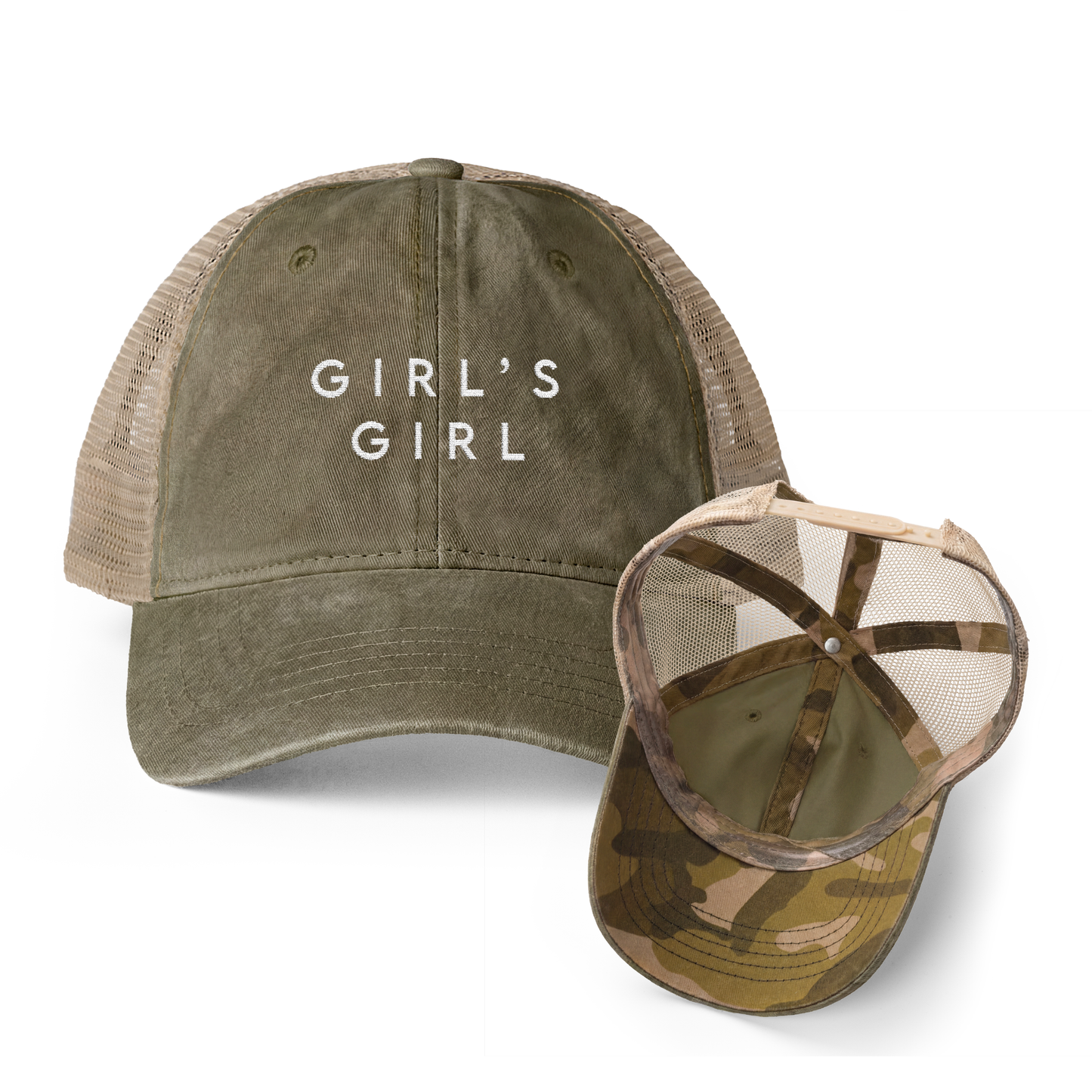 Girls' Girl | Washed Pattern Mesh-Back Trucker Hat