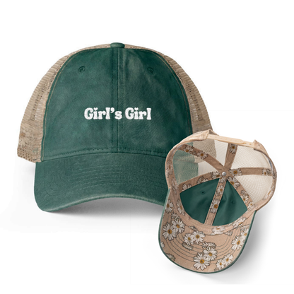 Girls' Girl | Washed Pattern Mesh-Back Trucker Hat