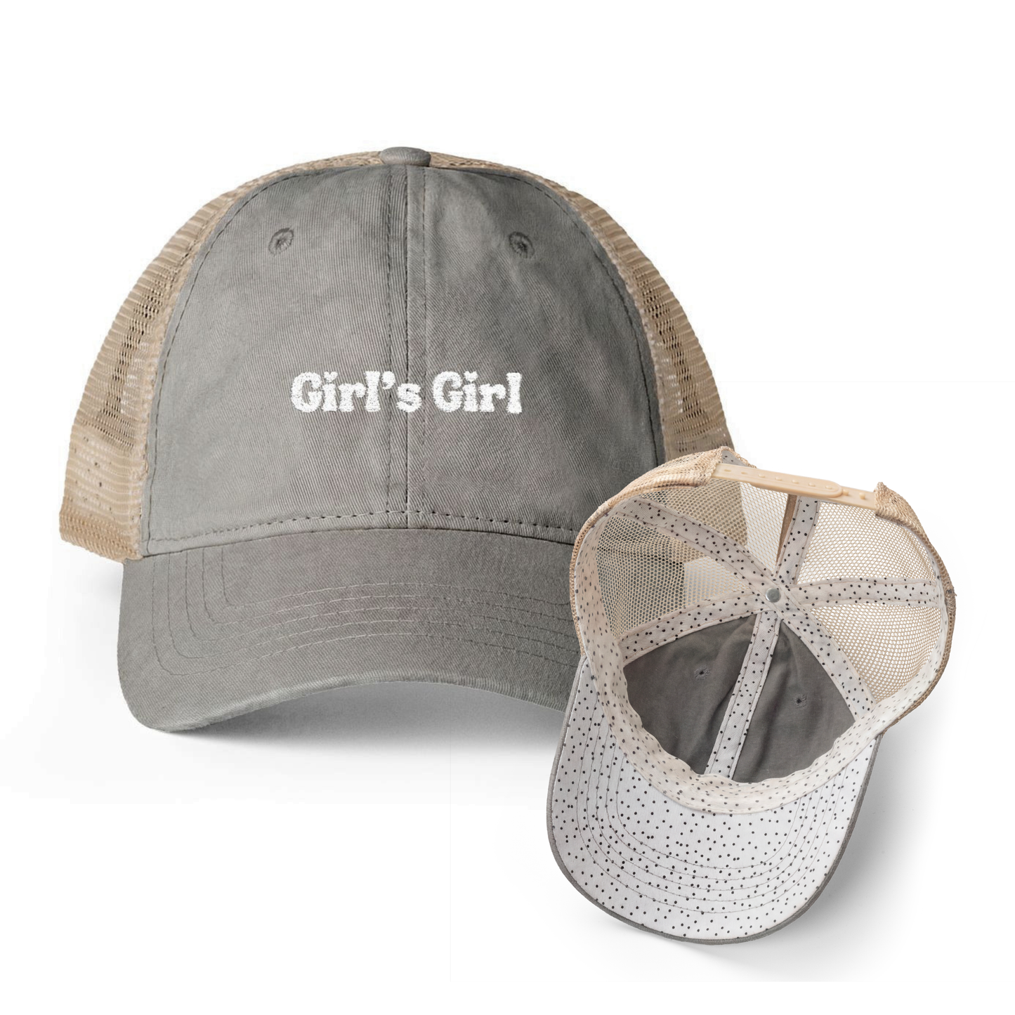 Girls' Girl | Washed Pattern Mesh-Back Trucker Hat