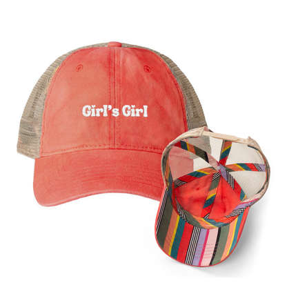 Girls' Girl | Washed Pattern Mesh-Back Trucker Hat
